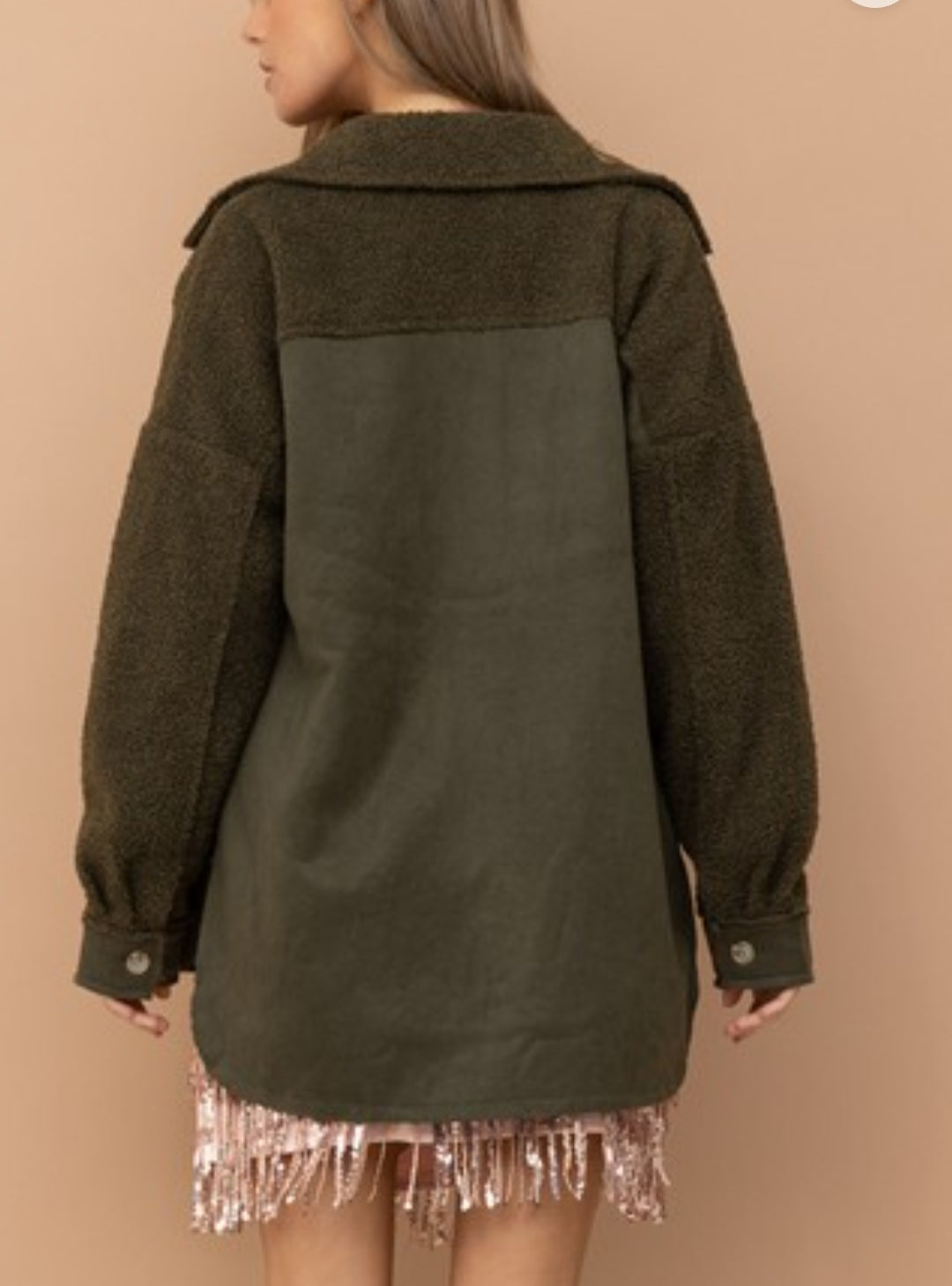 Olive Luxe Teddy Shacket